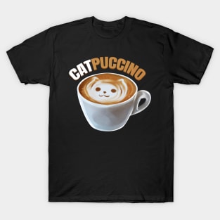 Cat And Cappucino Makes Catpuccino In A Cup On Purrsday T-Shirt